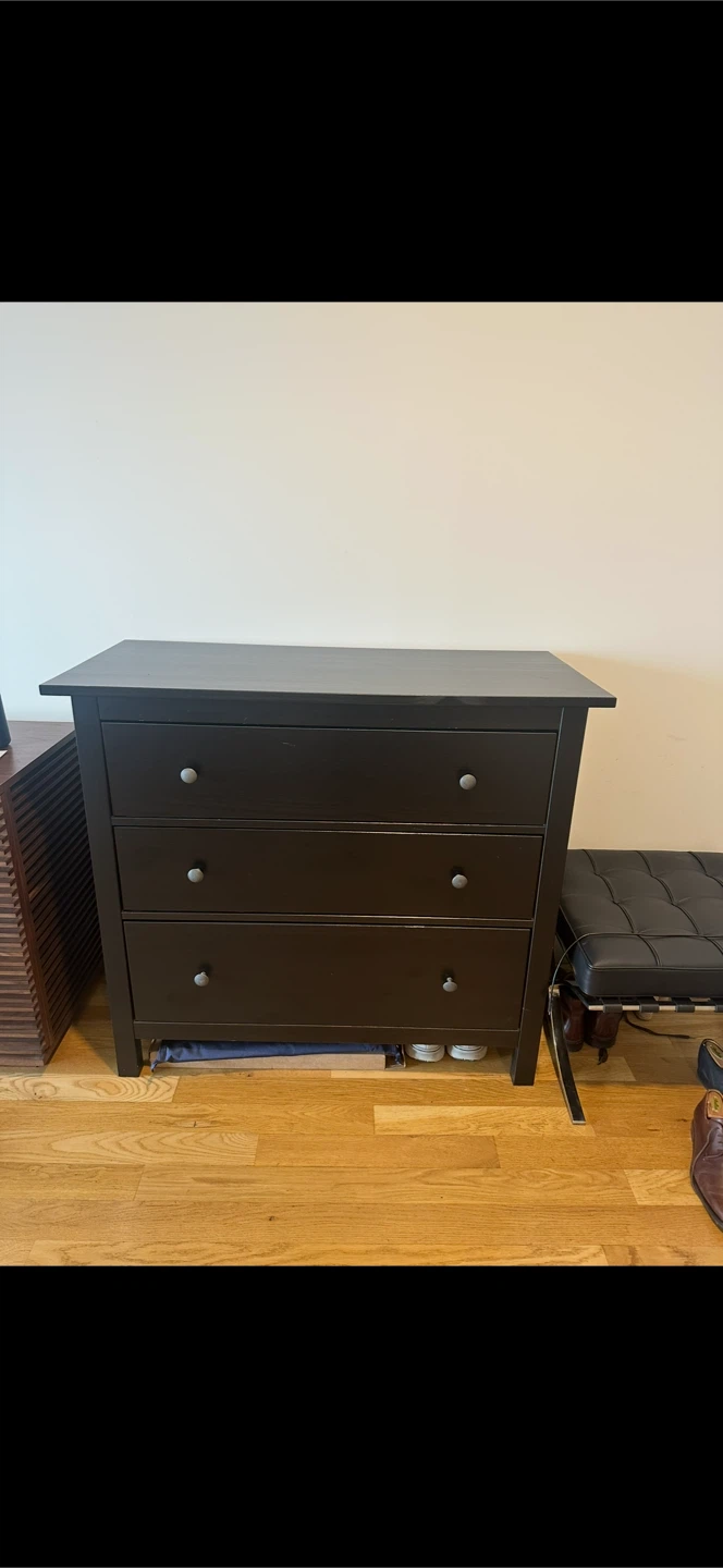 IKEA Hemnes 3-Drawer Chest - Black-Brown