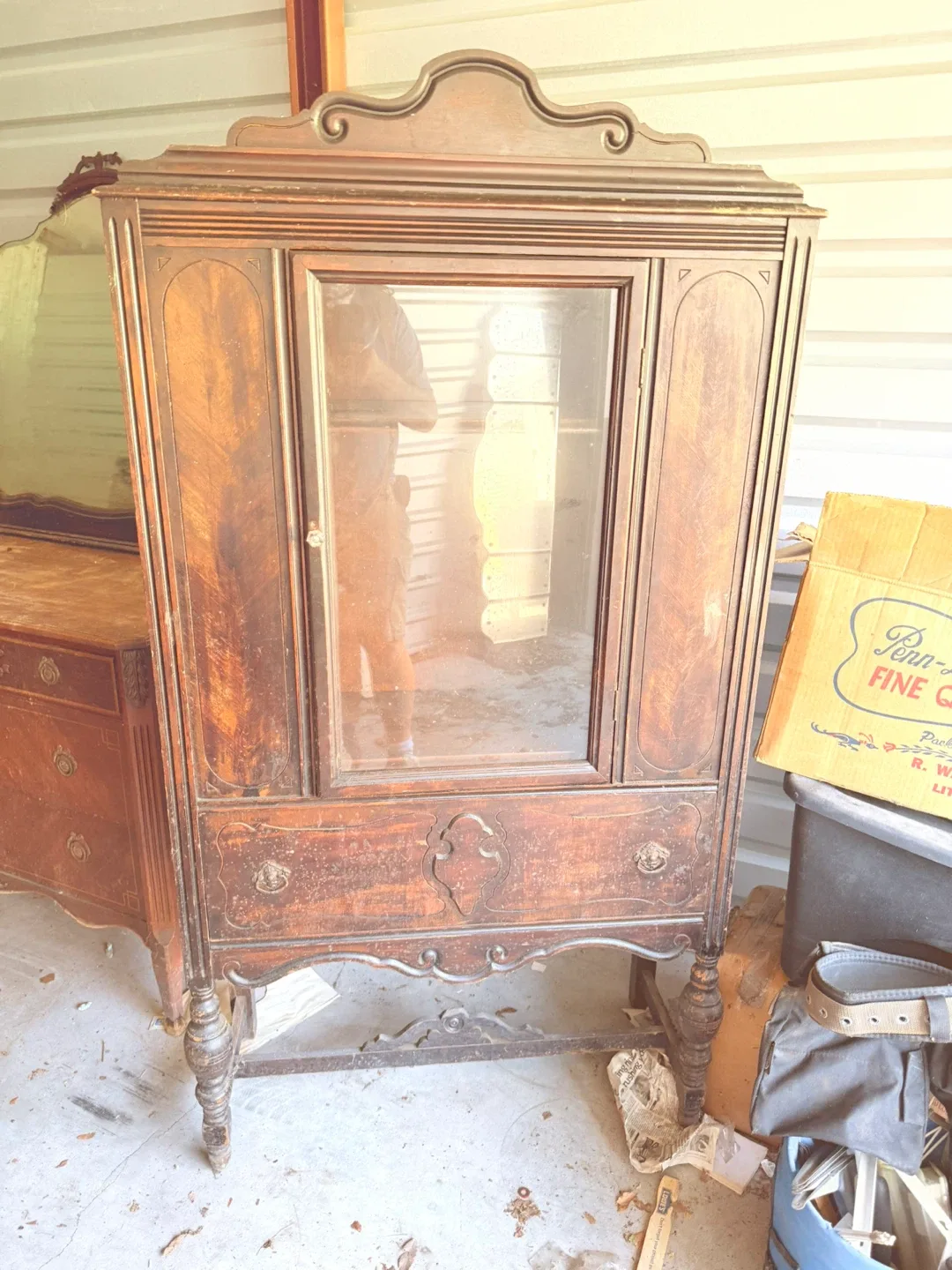 Antique Ornate Mirror, Candlestick, Lamps, Chair image indicator(6)