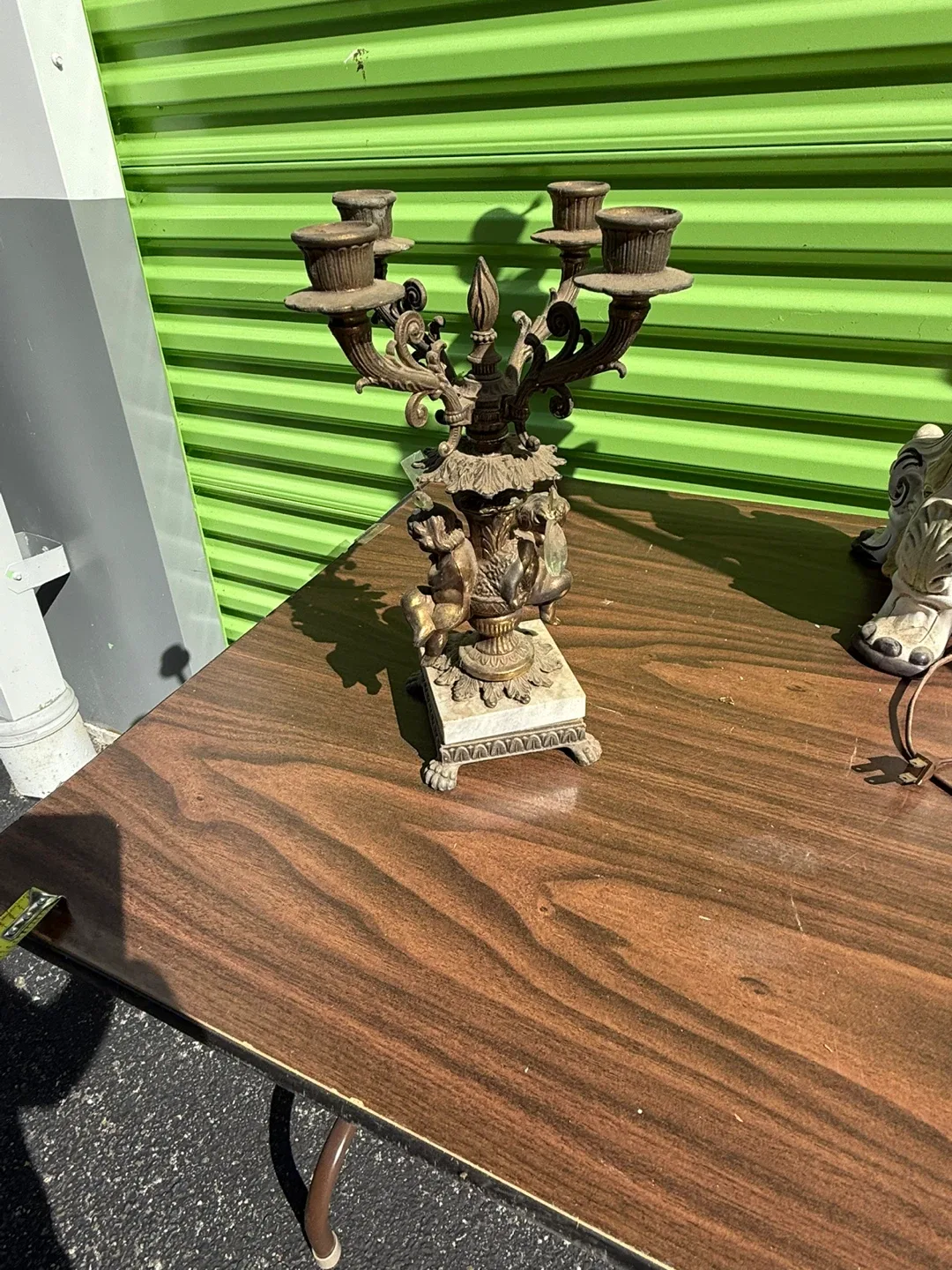 Antique Ornate Mirror, Candlestick, Lamps, Chair image indicator(4)