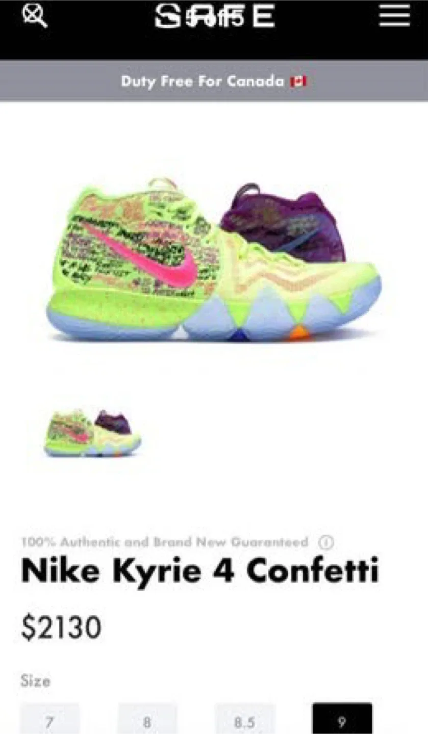 Nike Kyrie 4 Confetti Multi-Color Size 9 image indicator(5)