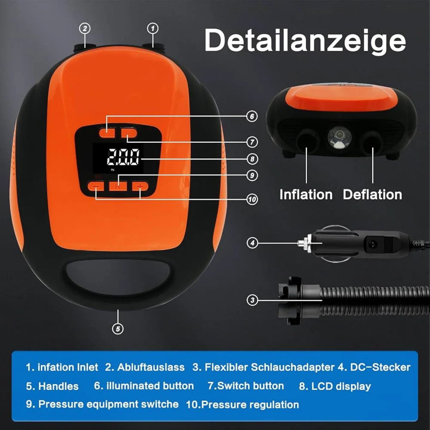 SUP Electric Air Pump for Car (12V) image indicator(8)