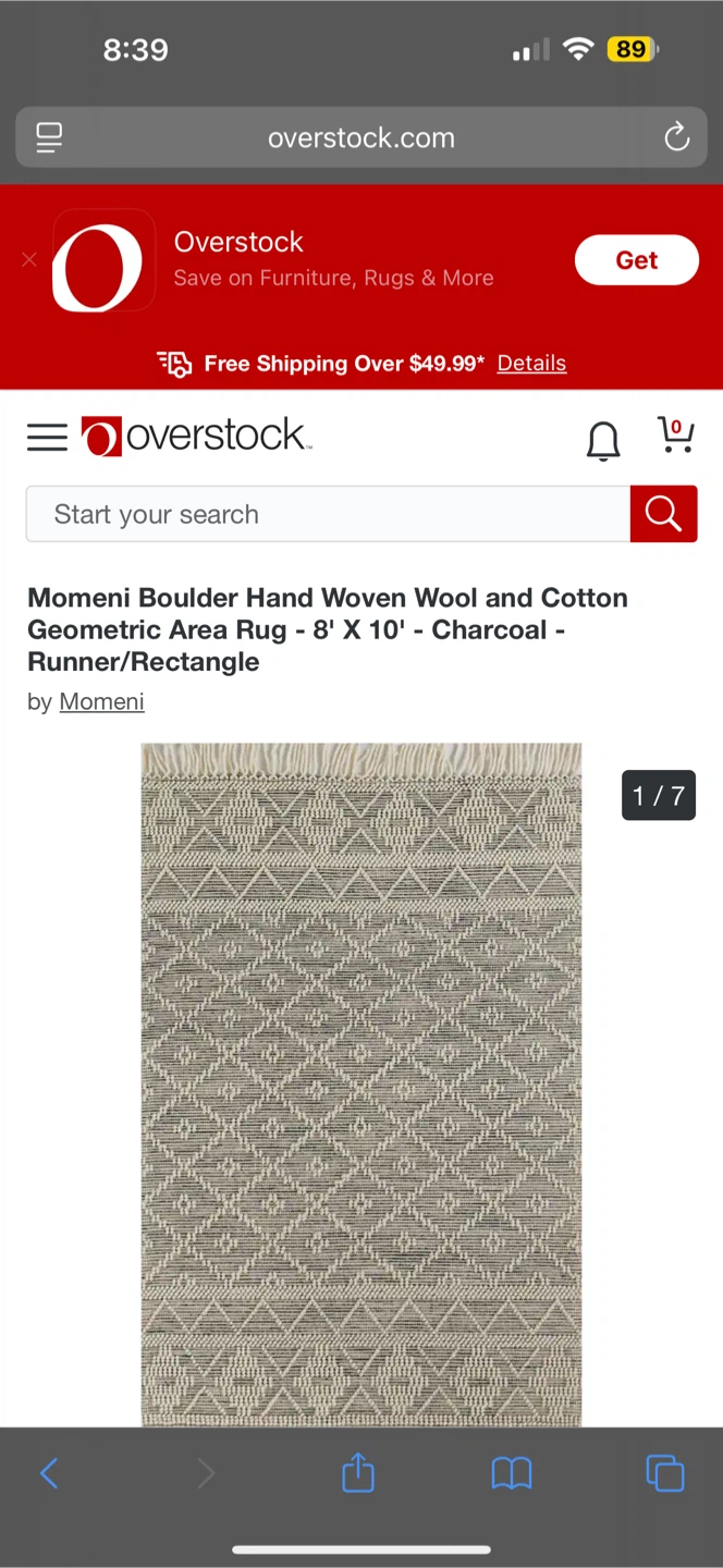 Beautiful Handmade Wool & Cotton Rug, 8x10 ft
