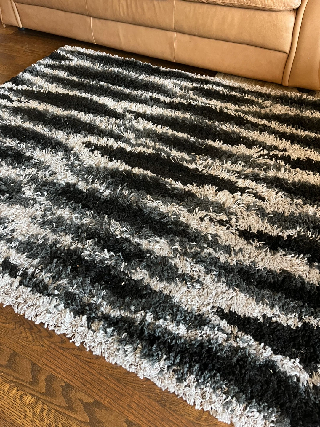Black & White Shag Rug
