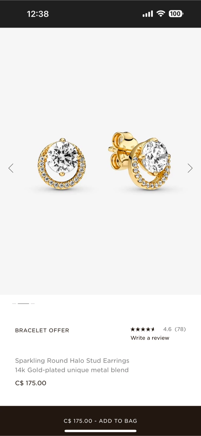 Pandora Sparkling Round Halo Necklace & Earrings Set - photo 3