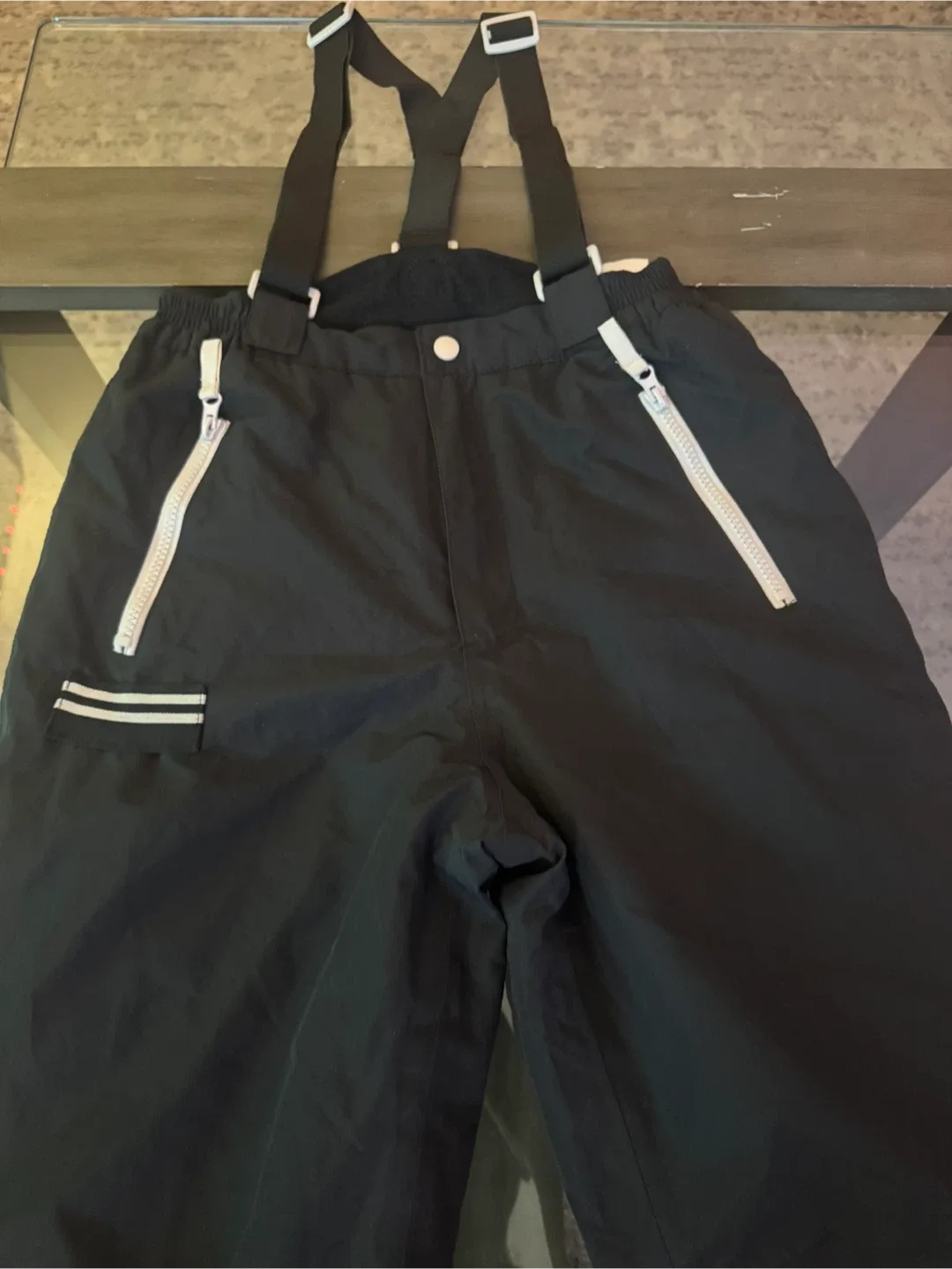 New Kids Black Snow Pants with Suspenders image indicator(2)
