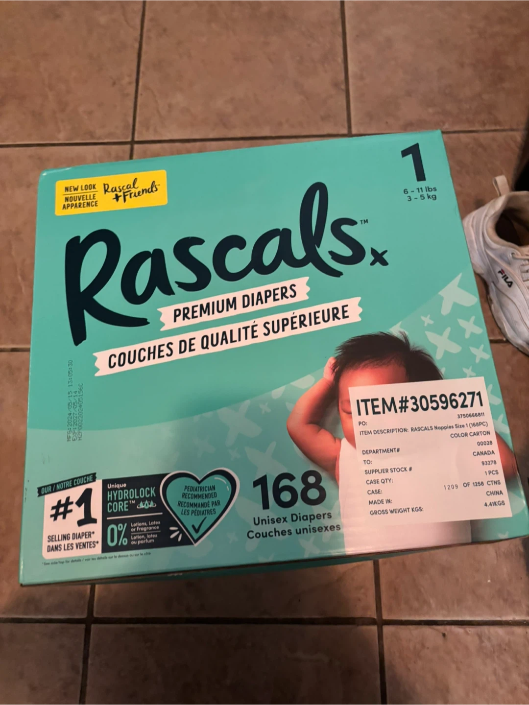 Rascal + Friends Premium Diapers - Size 1 (168 Count)