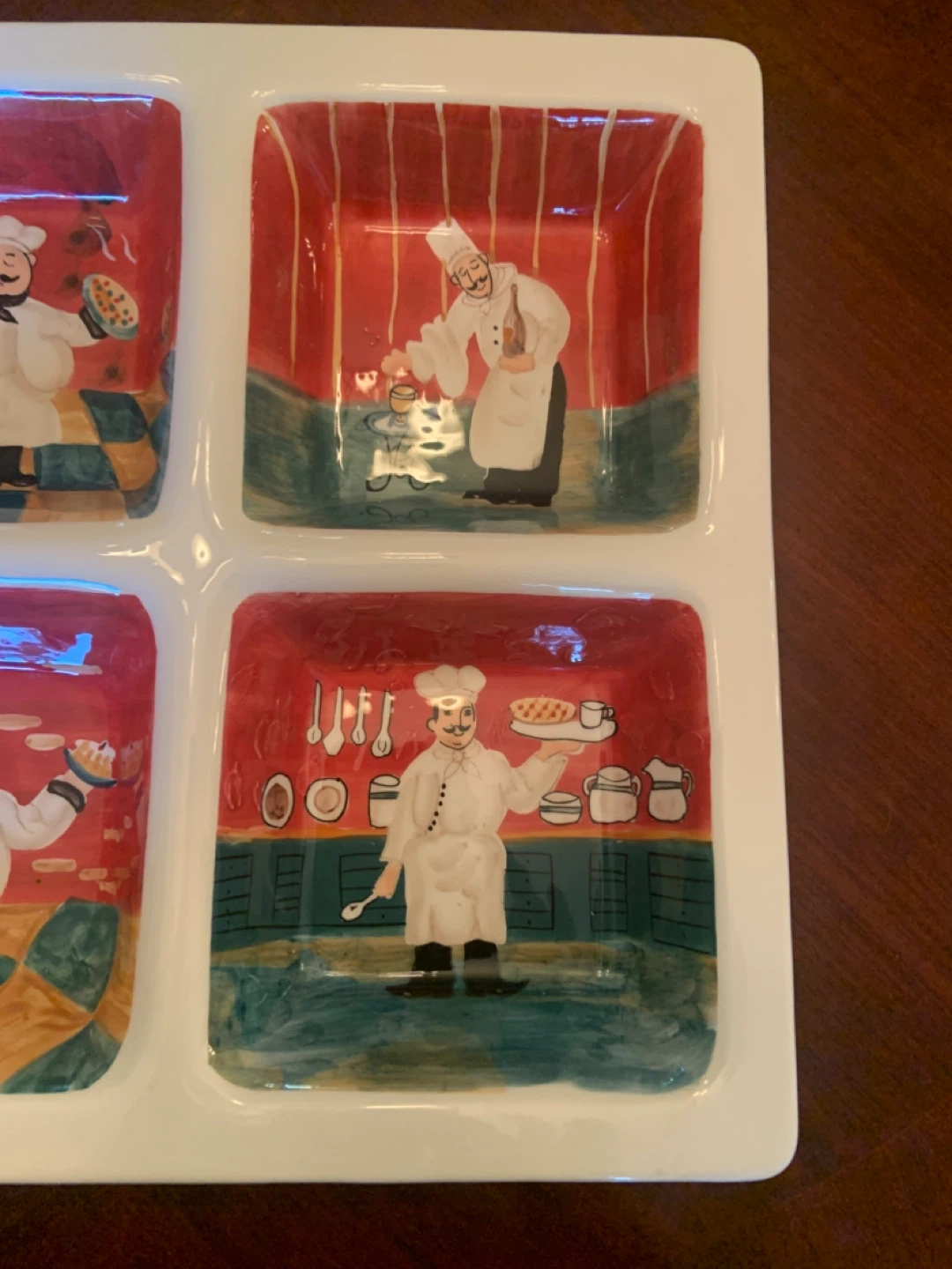 Divided Serving Dish with Chef Design - photo 3