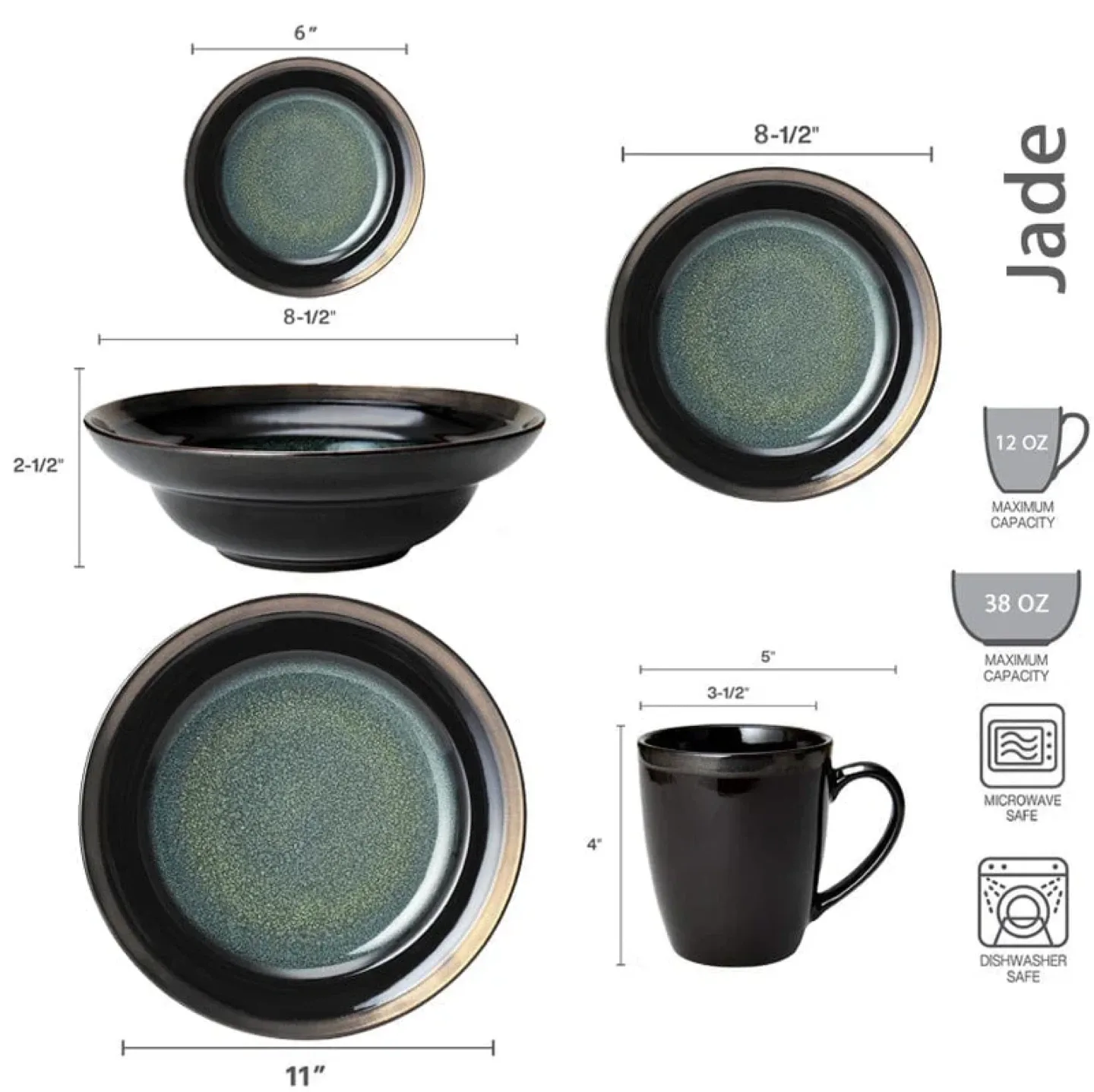 Mikasa Gourmet Basics Jade Stoneware Dishes image indicator(6)