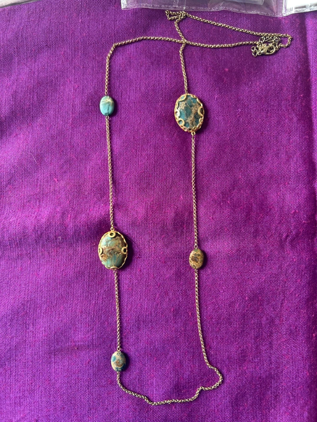 Turquoise & Gold Tone Necklace - photo 4