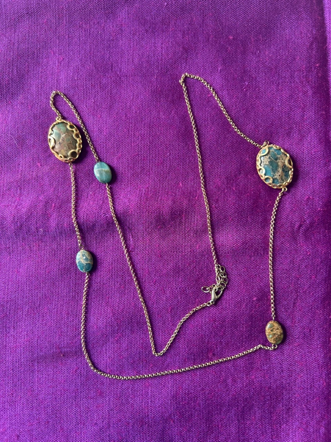 Turquoise & Gold Tone Necklace - photo 2