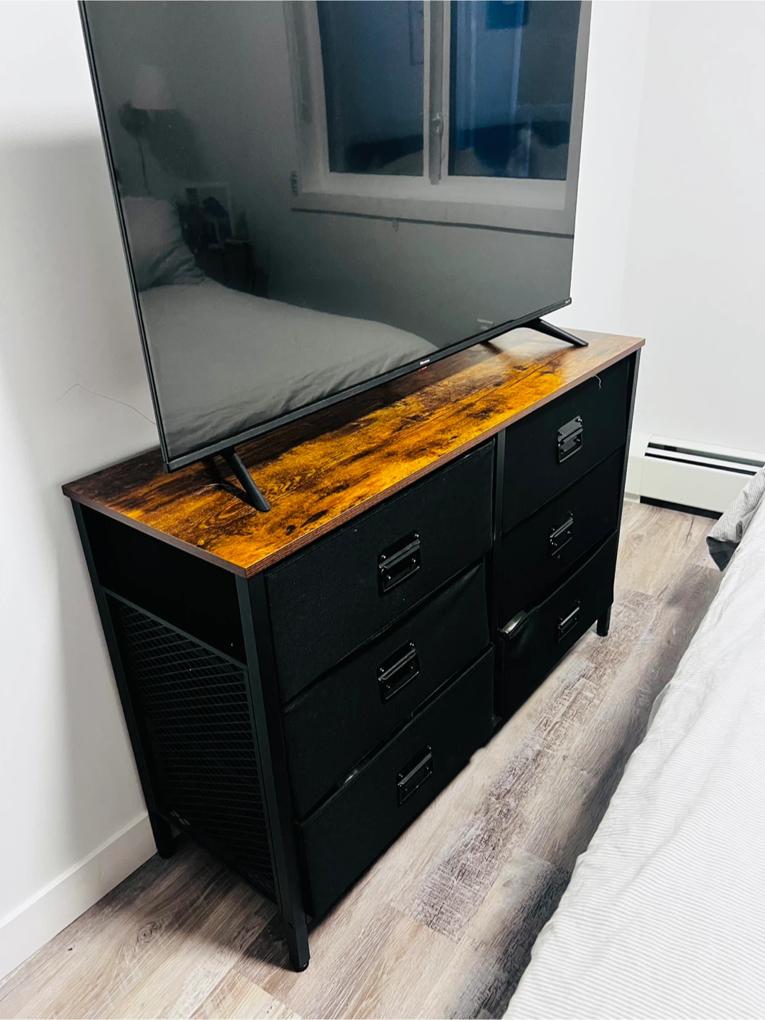 Black Dresser with Wood Top - photo 2