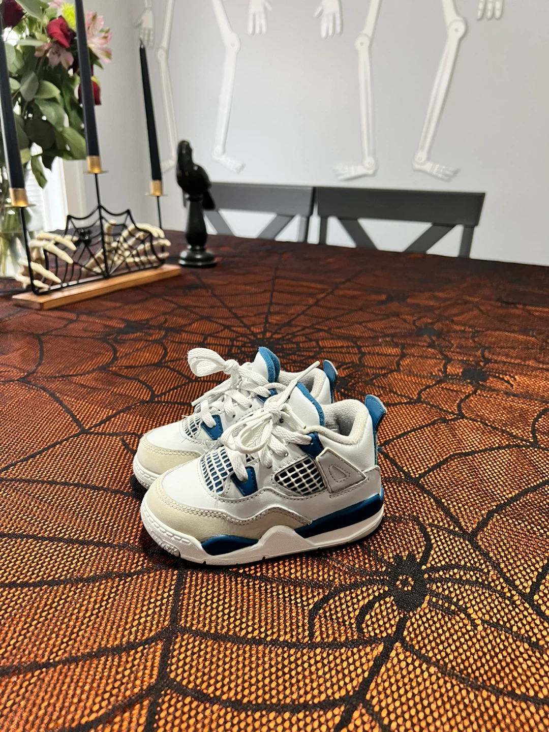 Jordan 4 Retro White/Teal Toddler Shoes