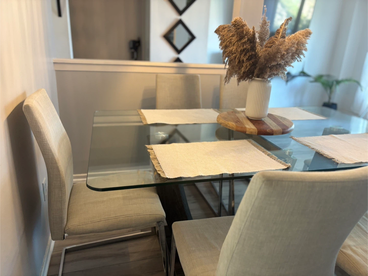 Glass Top Dining Table with 6 Chairs - photo 2