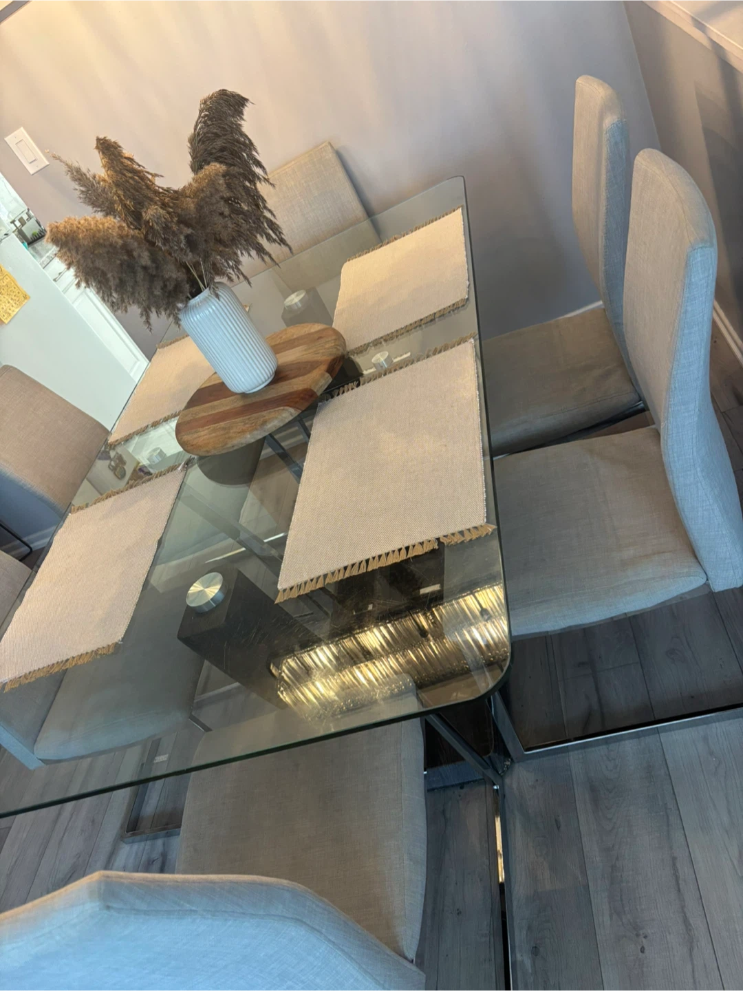 Glass Top Dining Table with 6 Chairs - photo 4