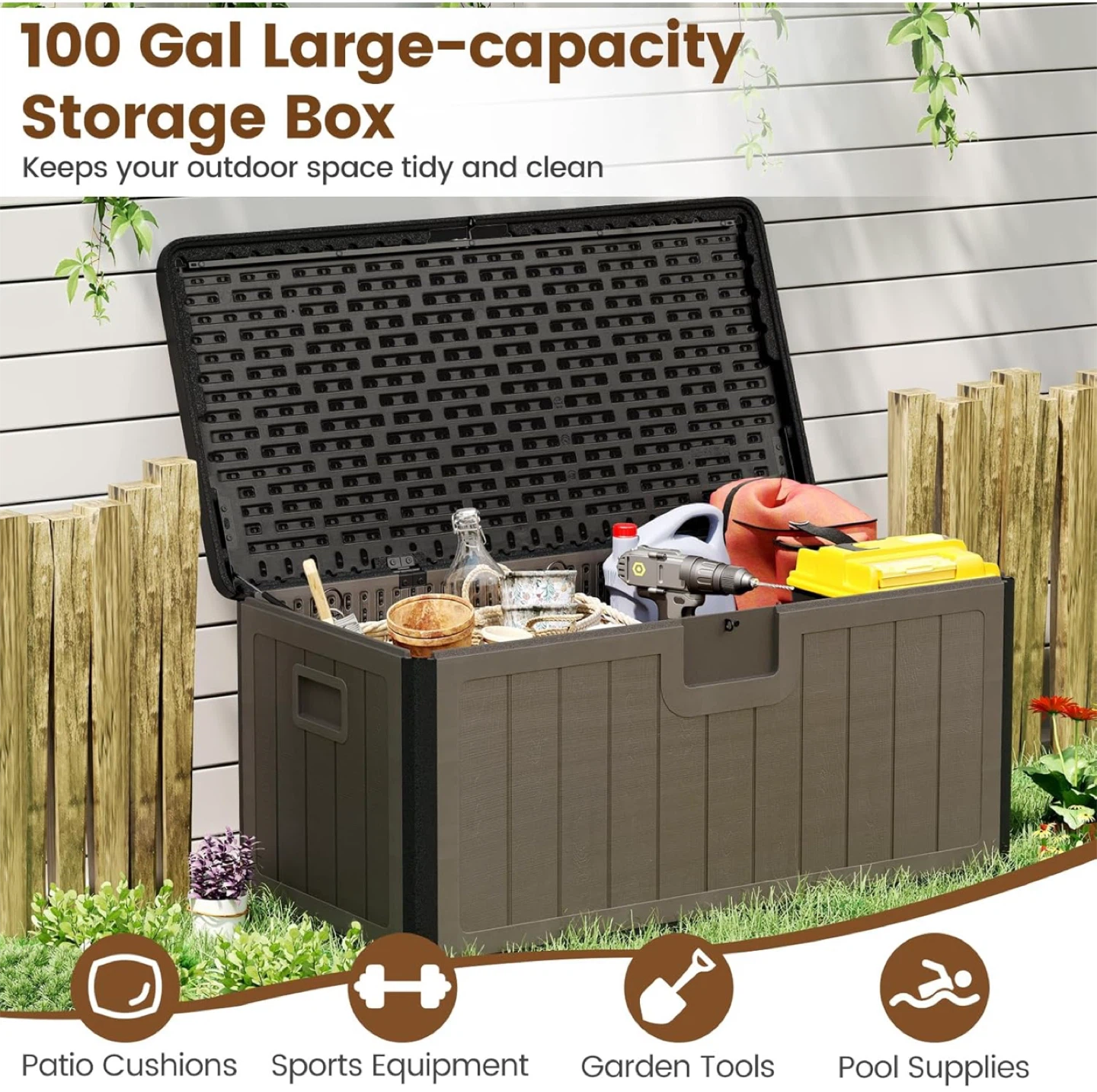 100 Gal Large-Capacity Outdoor Storage Box - NEW! - photo 4