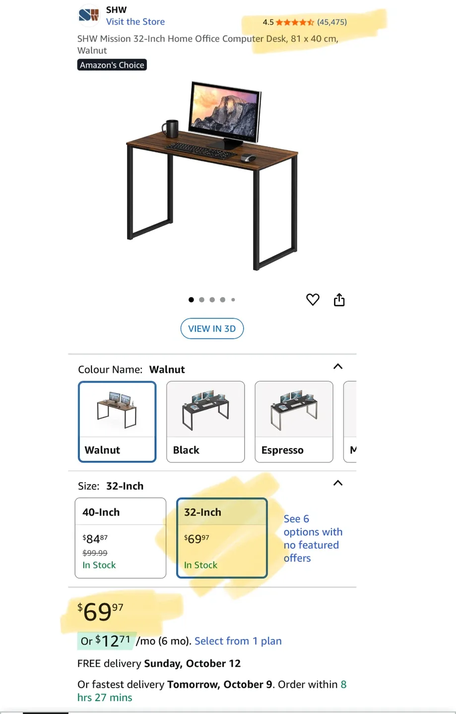 Brown Computer Desk with Black Metal Frame image indicator(9)