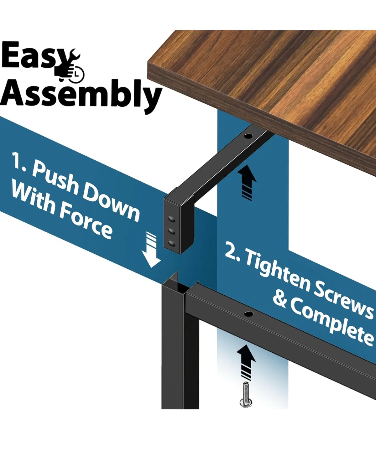 Brown Computer Desk with Black Metal Frame image indicator(7)