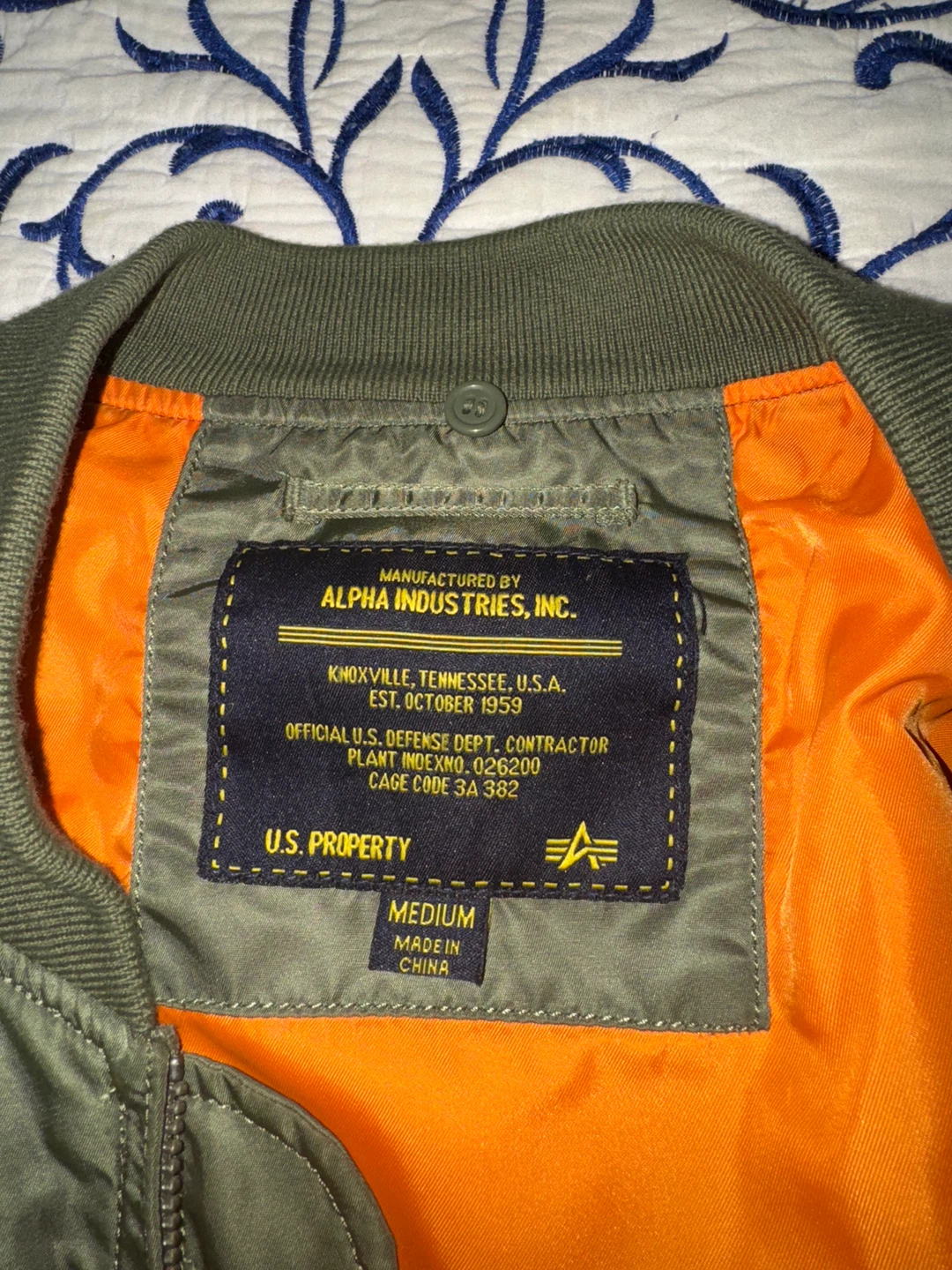 Alpha Industries MA-1 Bomber Jacket - Sage, Medium - photo 4