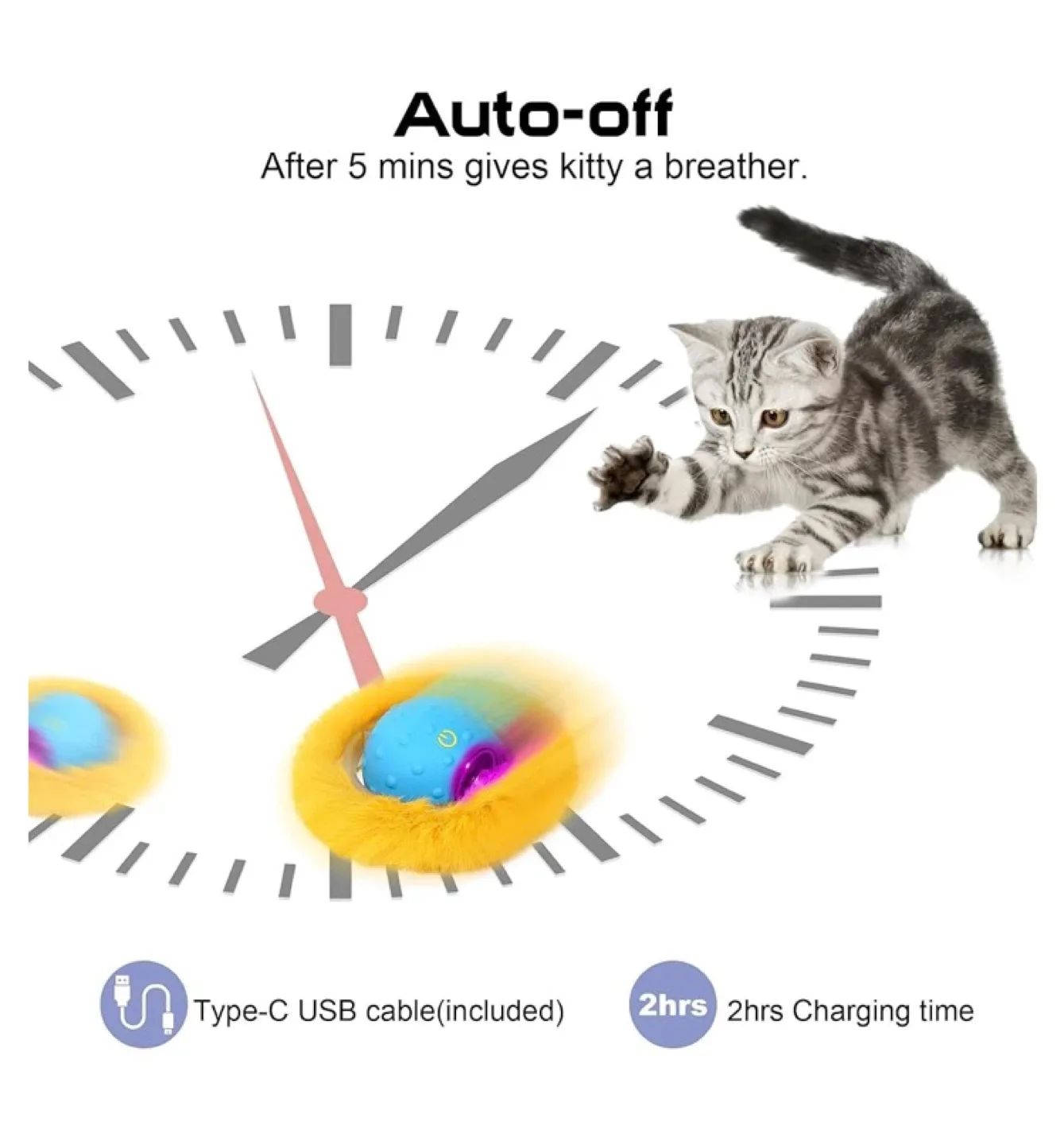 PUHOHUN Cat Toy Ball - Interactive & Auto-Off image indicator(5)