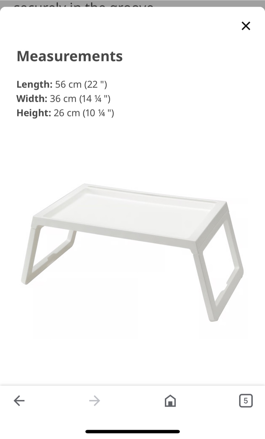 White Bed Tray Table - 22" x 14"