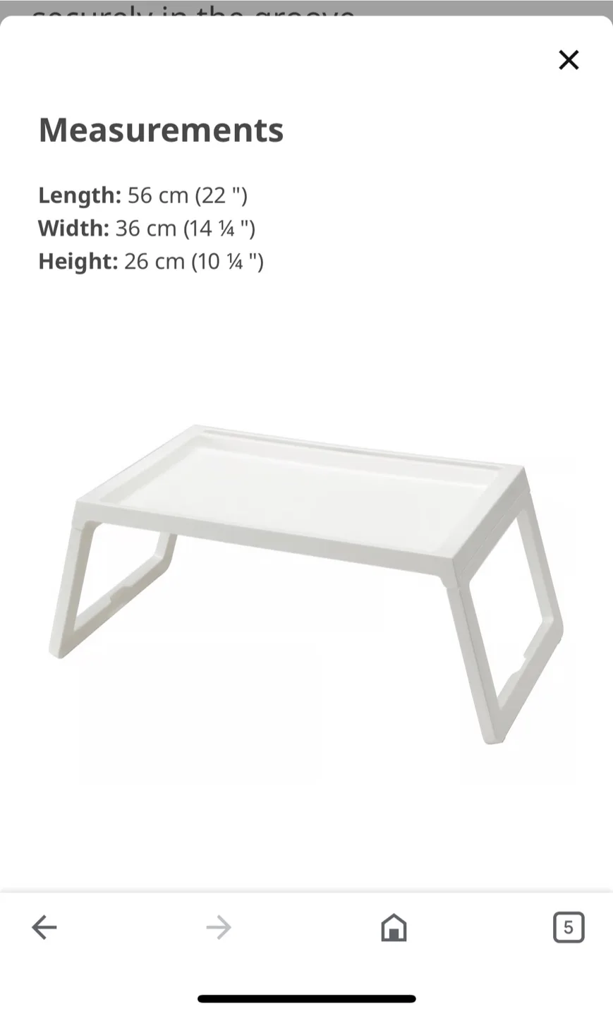 White Bed Tray Table - 22" x 14" thumbnail