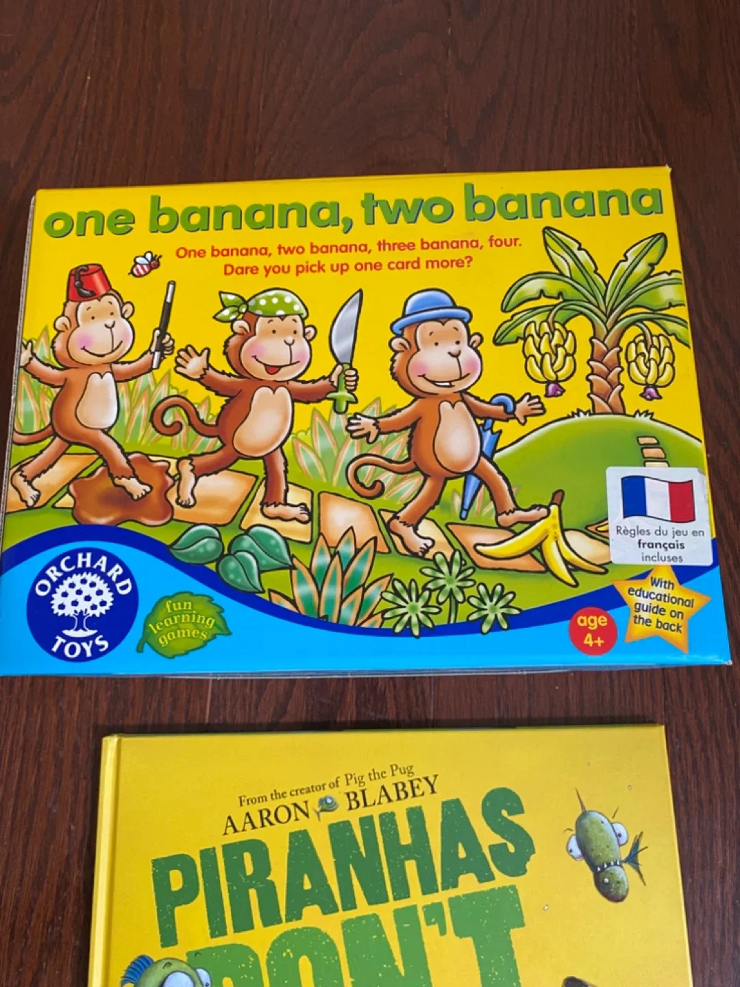 One Banana, Two Banana Game & Piranhas Don't Eat Bananas Book image indicator(2)