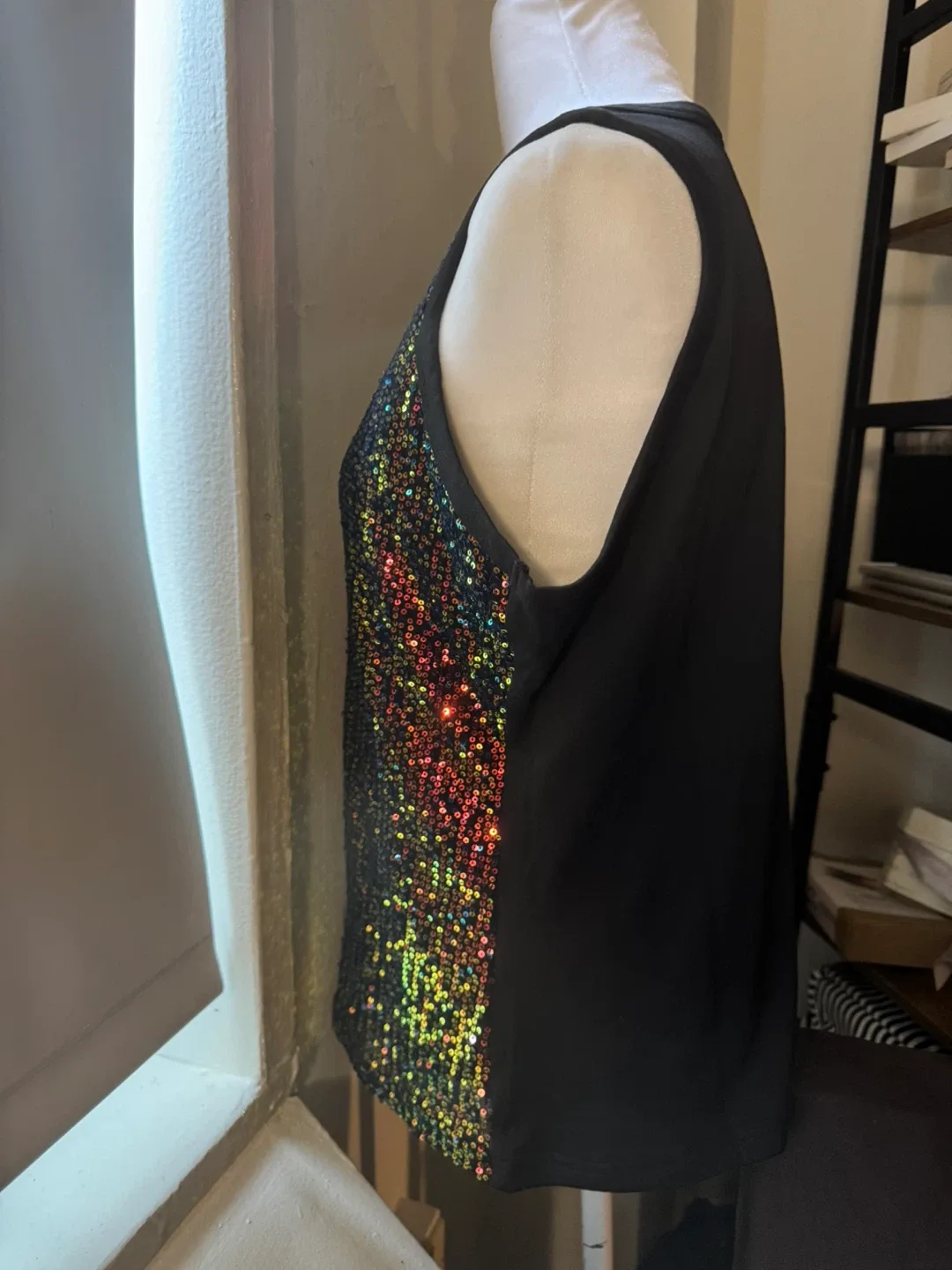 Red Sequin on black Tank Top - Size XL🧡 image indicator(10)