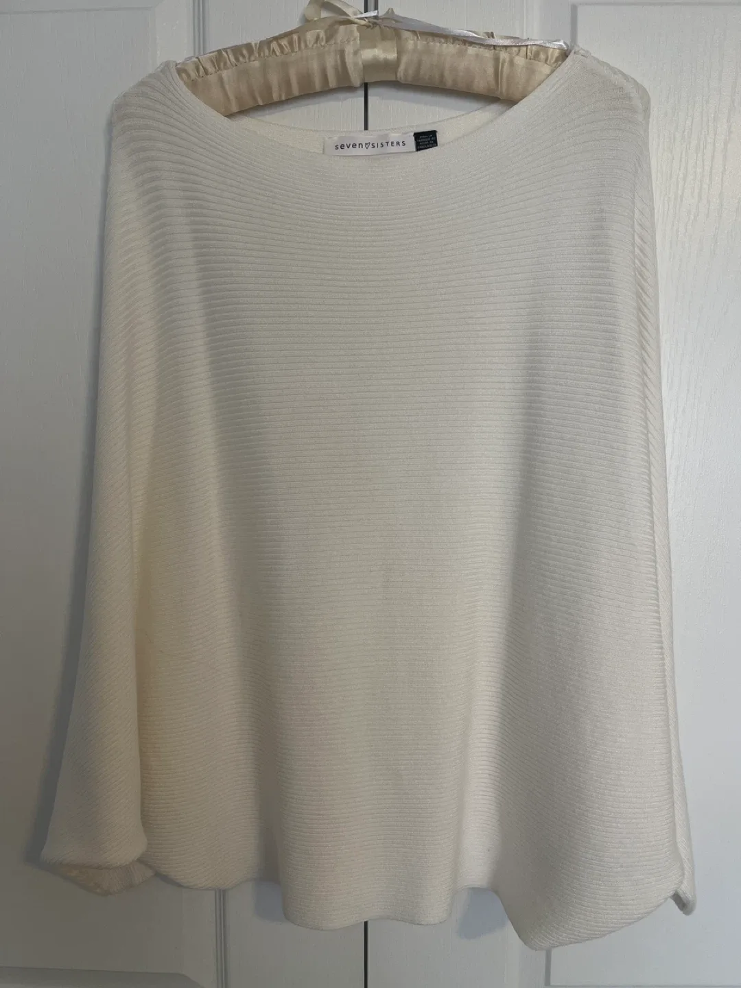 Cream Poncho Sweater - Medium thumbnail
