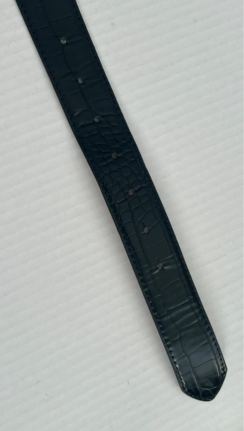 Vince Camuto Black Croc Embossed Belt image indicator(5)