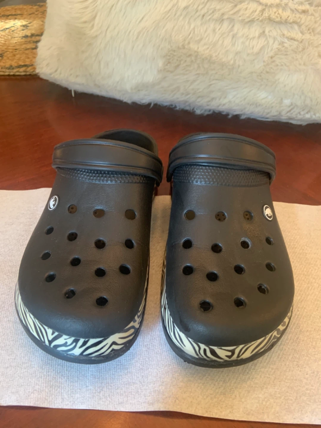 Classic Clogs, Black with Zebra Print, Size 8 - photo 4