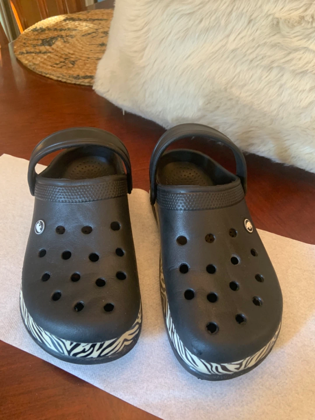 Classic Clogs, Black with Zebra Print, Size 8 - photo 3