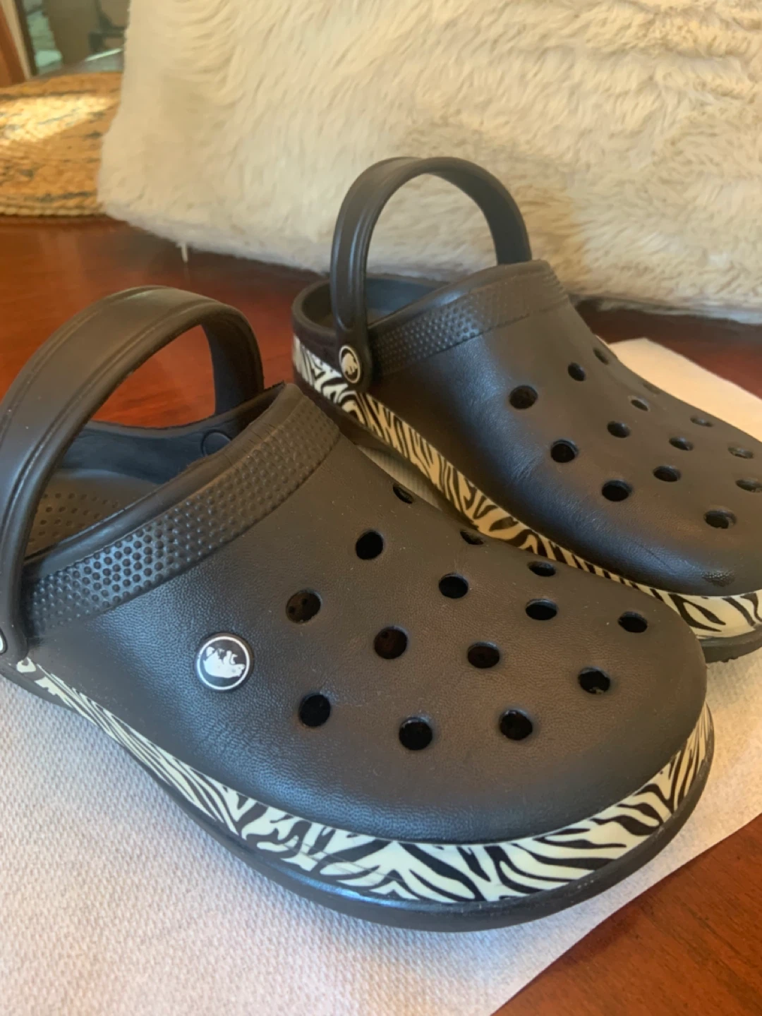 Classic Clogs, Black with Zebra Print, Size 8 - photo 2