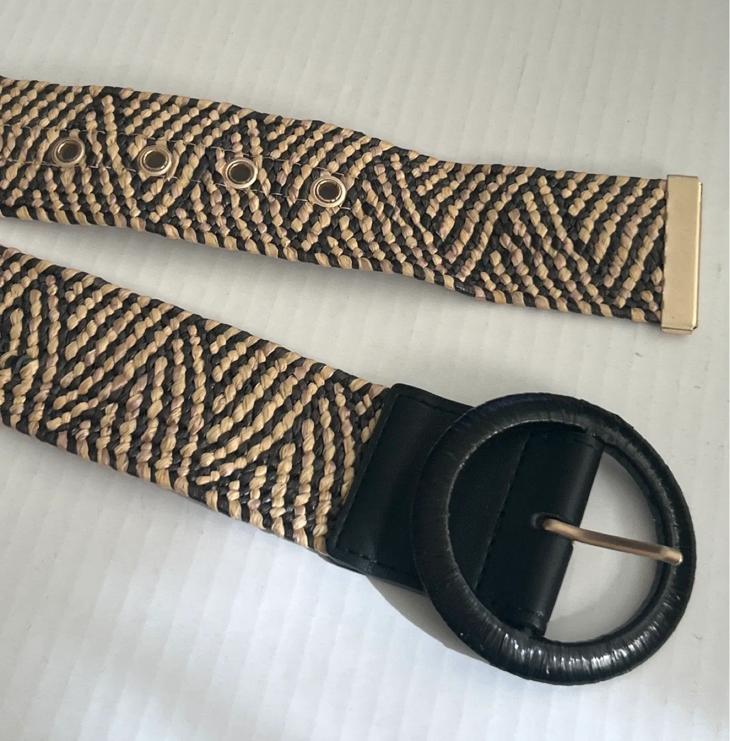 Vince Camuto Woven Round Buckle Belt image indicator(2)