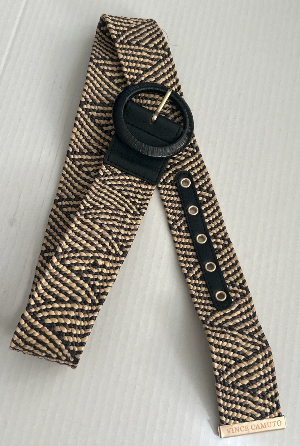 Vince Camuto Woven Round Buckle Belt image indicator(3)