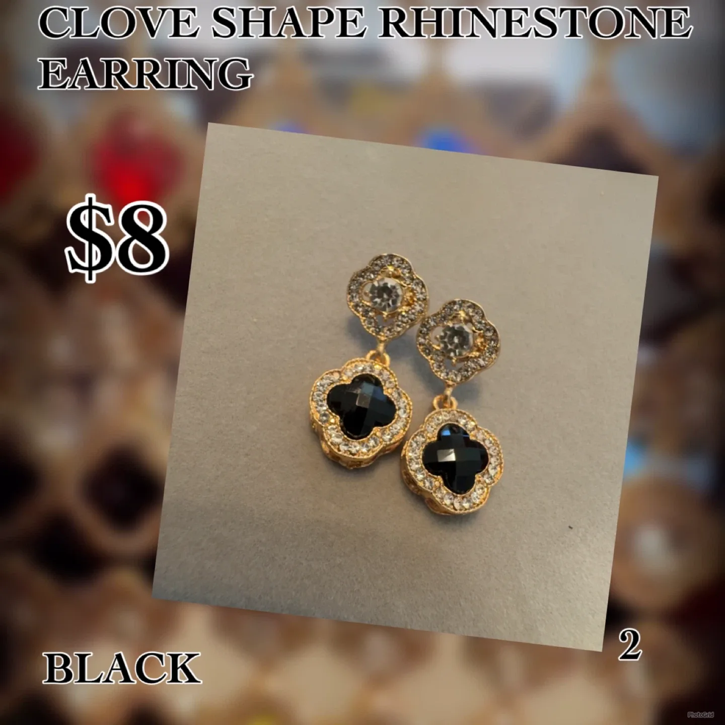 Round Rhinestone Stud Earrings - $8 image indicator(6)