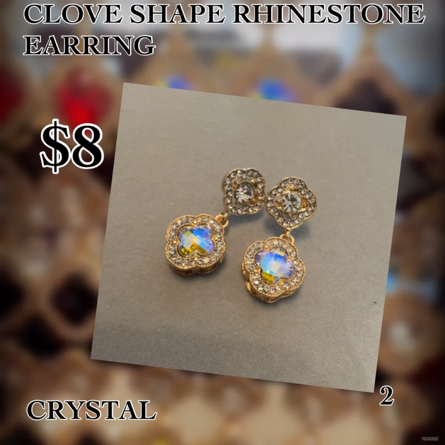 Round Rhinestone Stud Earrings - $8 image indicator(7)