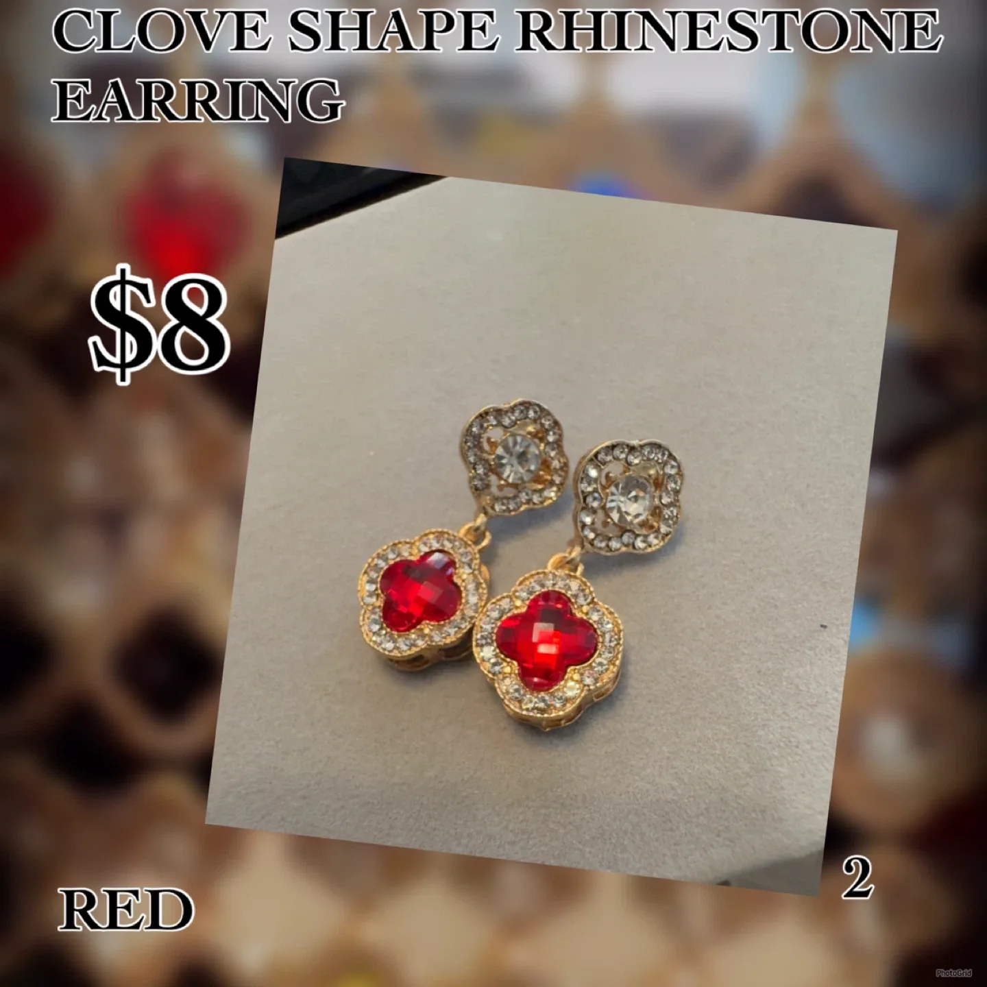 Round Rhinestone Stud Earrings - $8 image indicator(8)