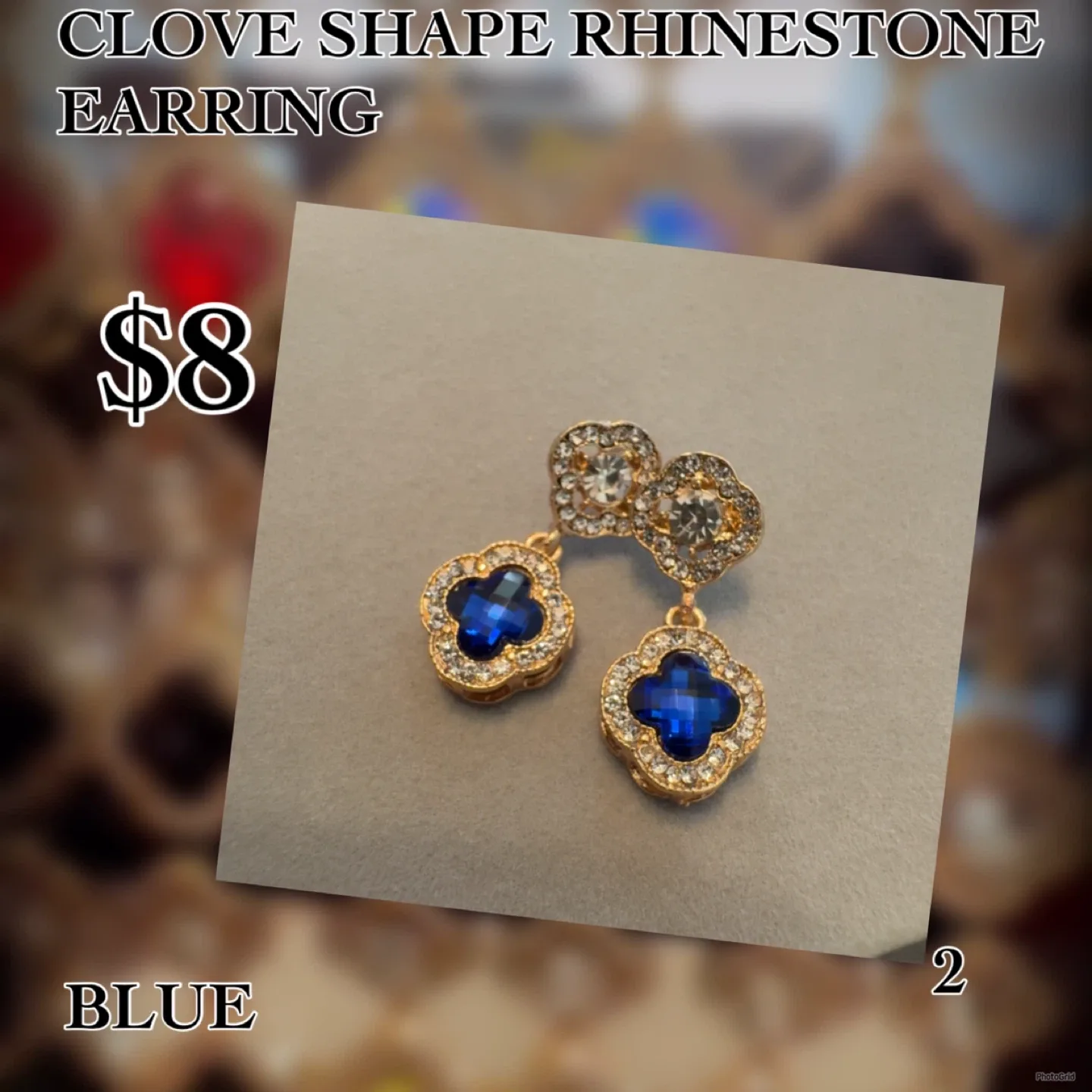 Round Rhinestone Stud Earrings - $8 image indicator(9)