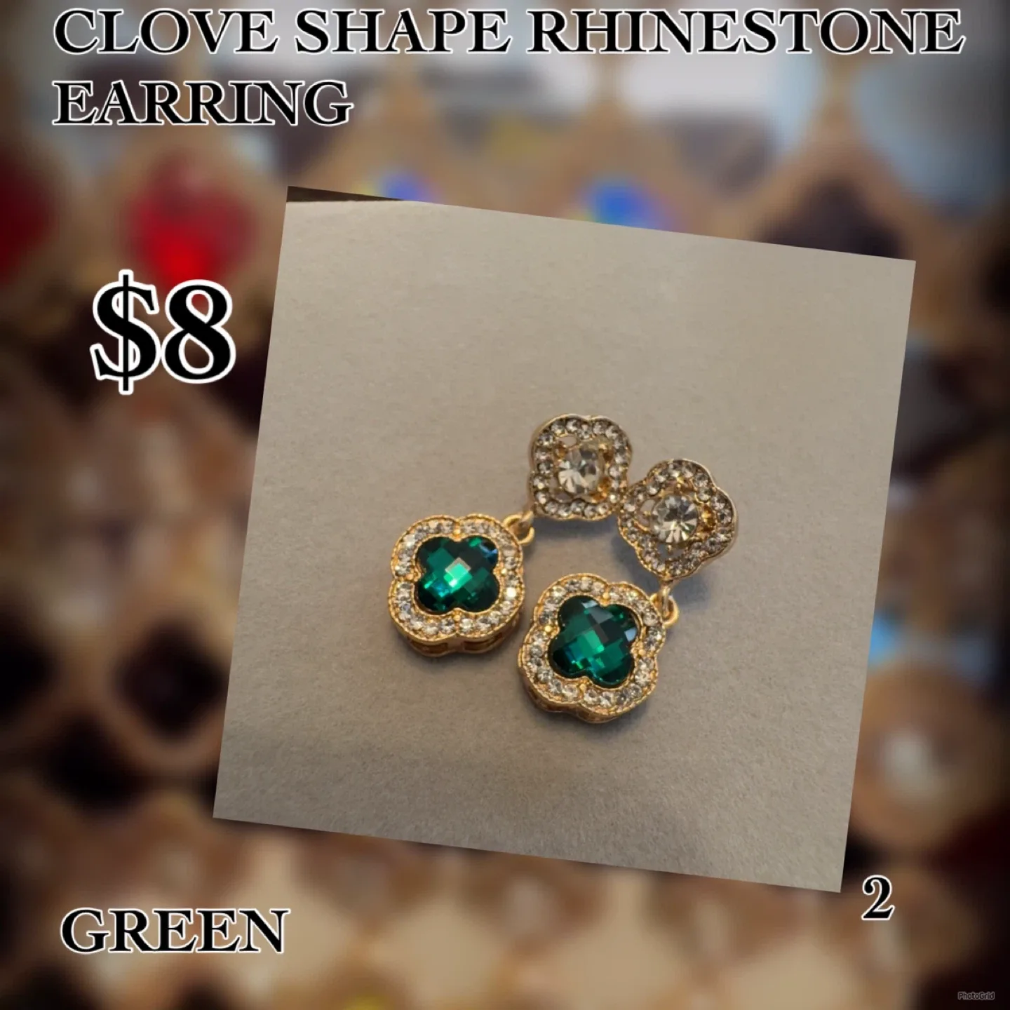 Round Rhinestone Stud Earrings - $8 image indicator(10)