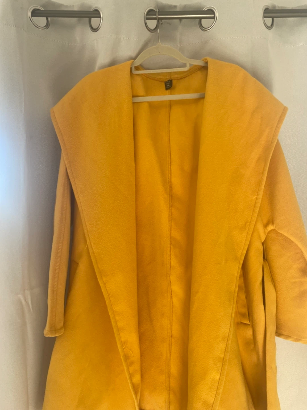 Shein Yellow Hooded Belted Coat