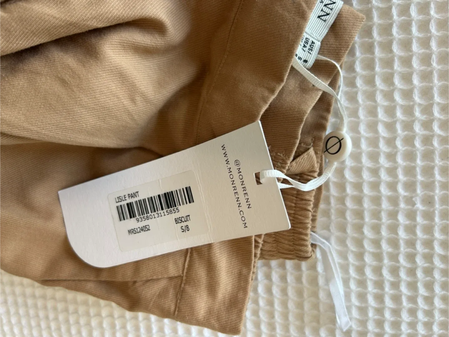 New Mon Renn LISLE PANT BISCUIT size 8 retails 189$+tax image indicator(9)