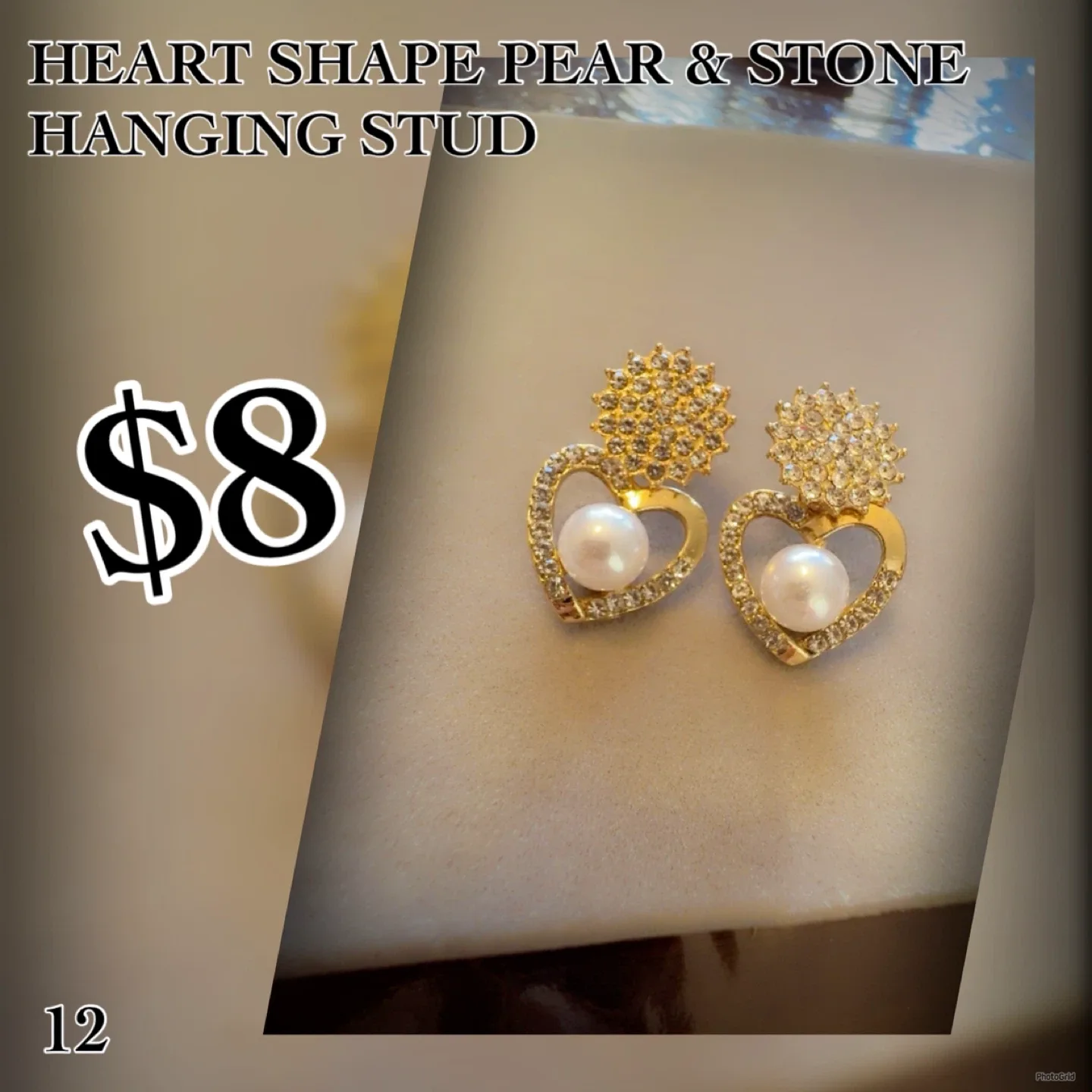 Square Rhinestone Stud Earrings - $8 image indicator(7)