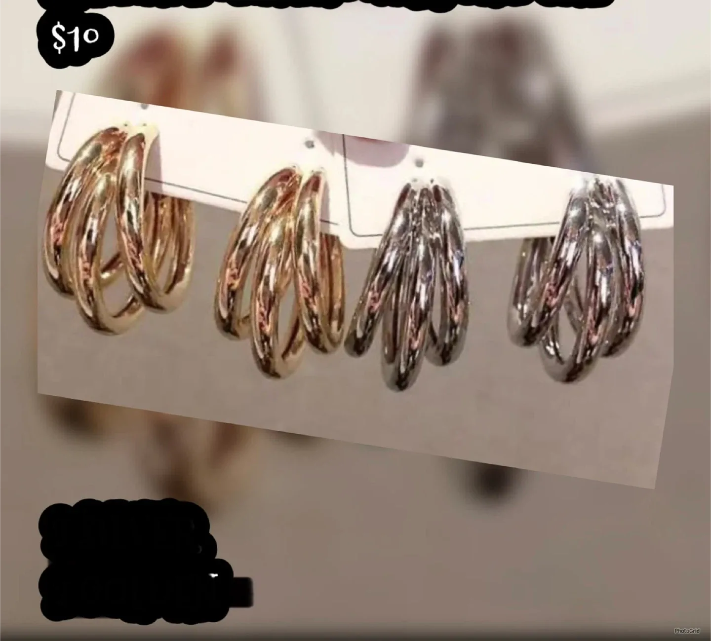 Square Rhinestone Stud Earrings - $8 image indicator(8)