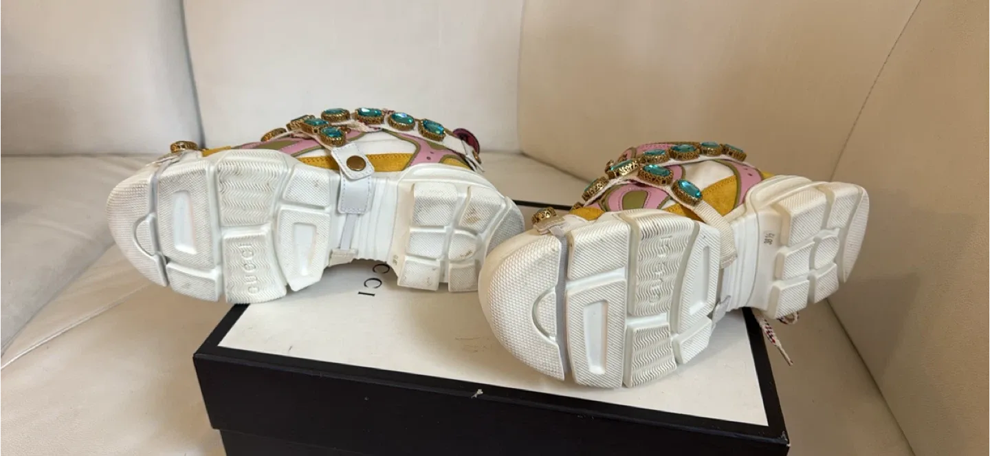 Gucci Flashtrek Embellished Sneakers Size 8.5 image indicator(6)