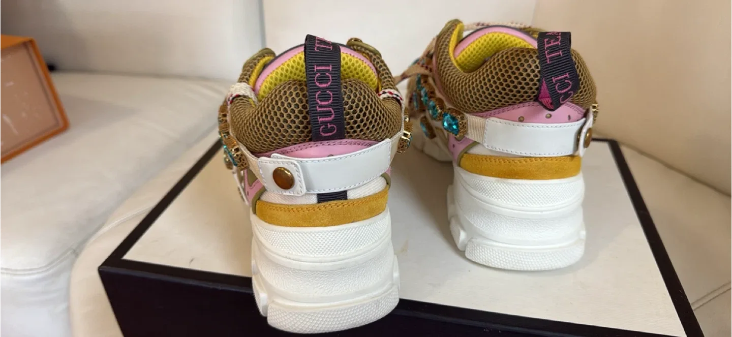 Gucci Flashtrek Embellished Sneakers Size 8.5 image indicator(7)