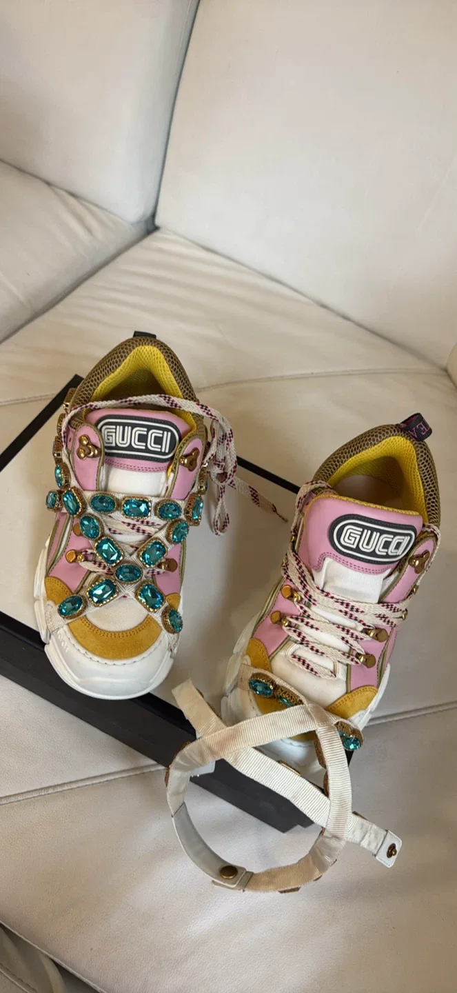 Gucci Flashtrek Embellished Sneakers Size 8.5 image indicator(10)