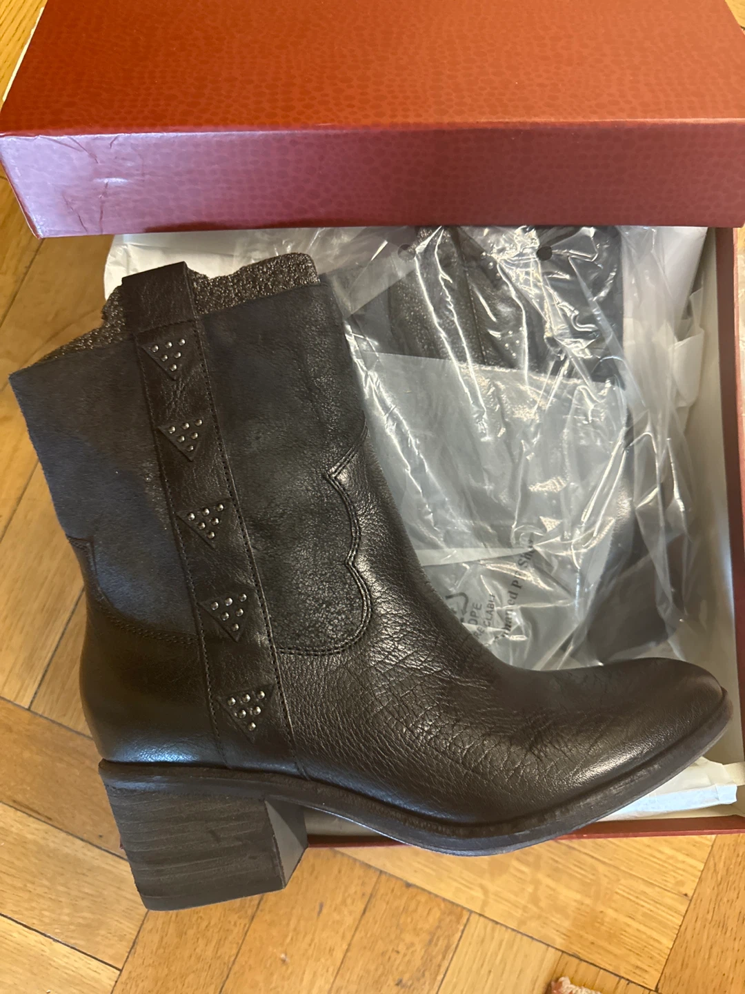 DONALD PLINER Black Leather Ankle Boots, Size 8 - photo 2