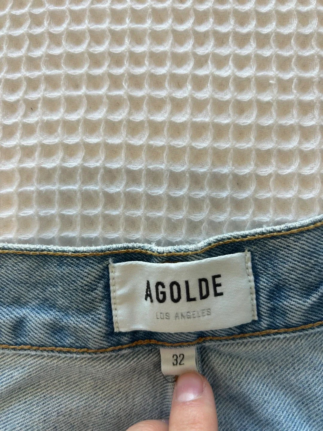 New agolde size 32 Riley High Rise Straight Crop Jeans Dimension image indicator(6)