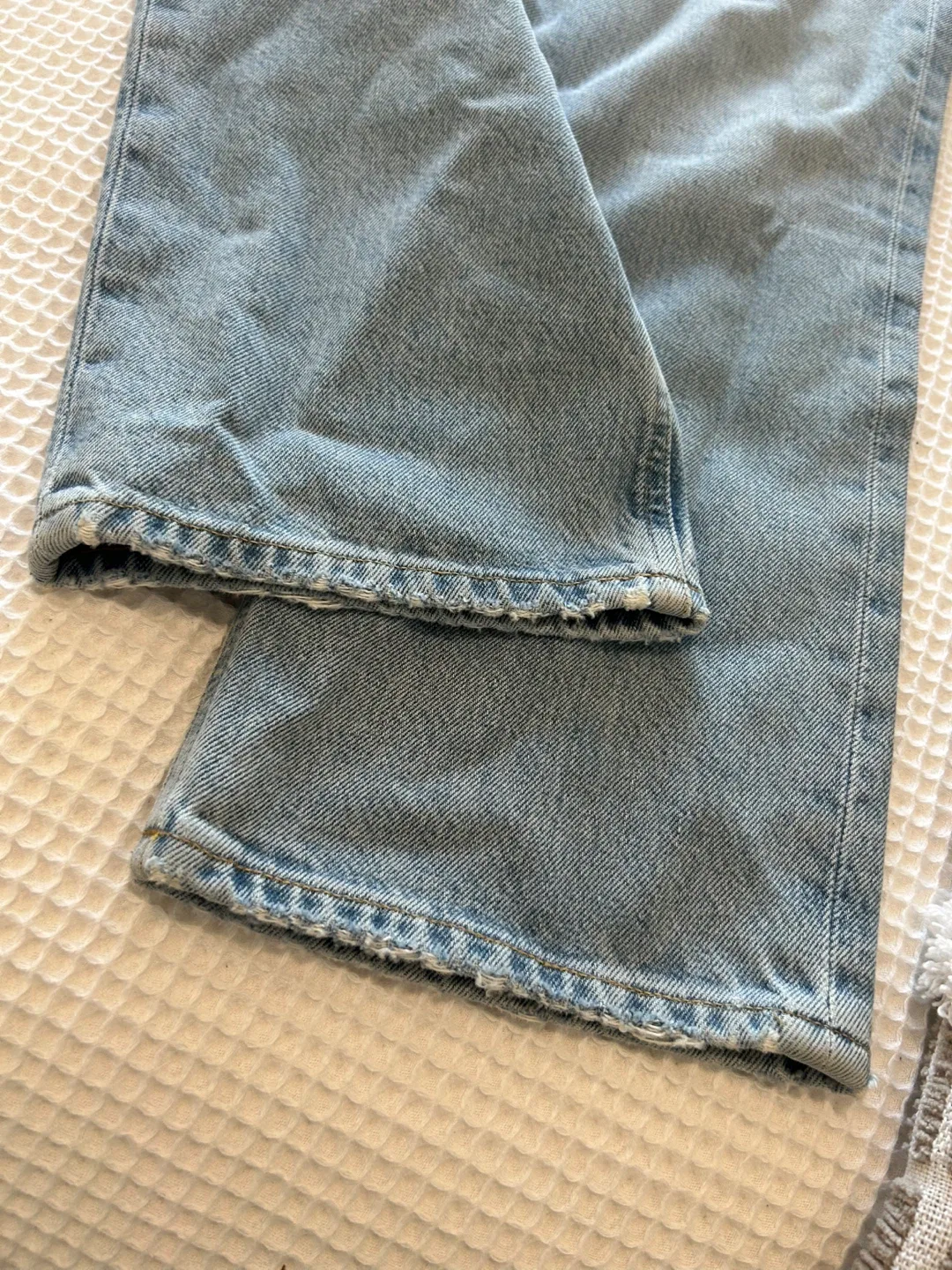 New agolde size 32 Riley High Rise Straight Crop Jeans Dimension image indicator(3)