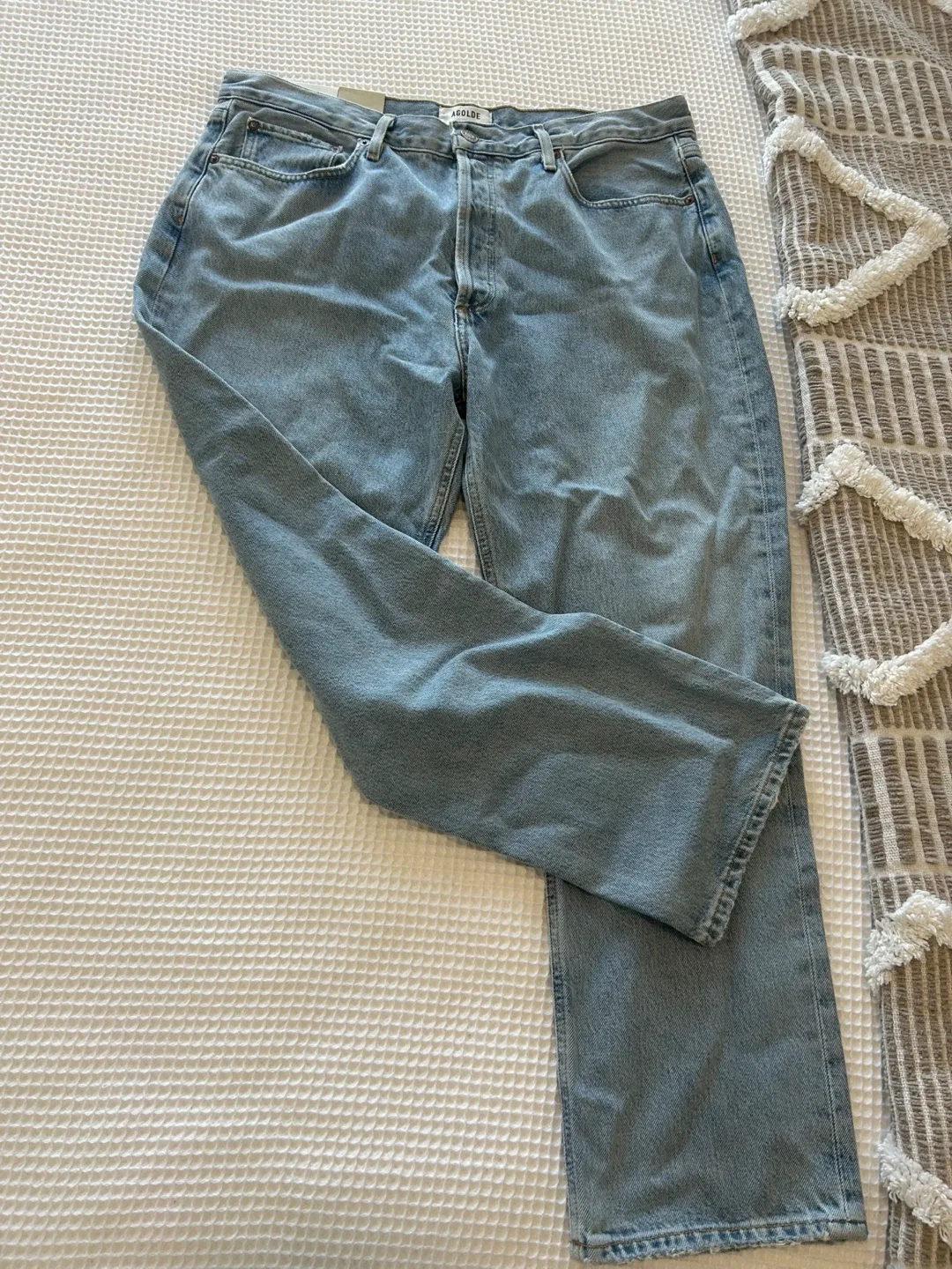 New agolde size 32 Riley High Rise Straight Crop Jeans Dimension image indicator(2)